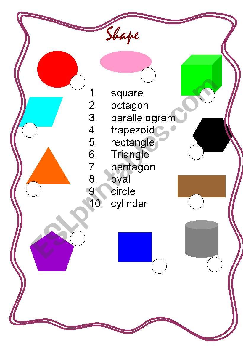 Shape worksheet