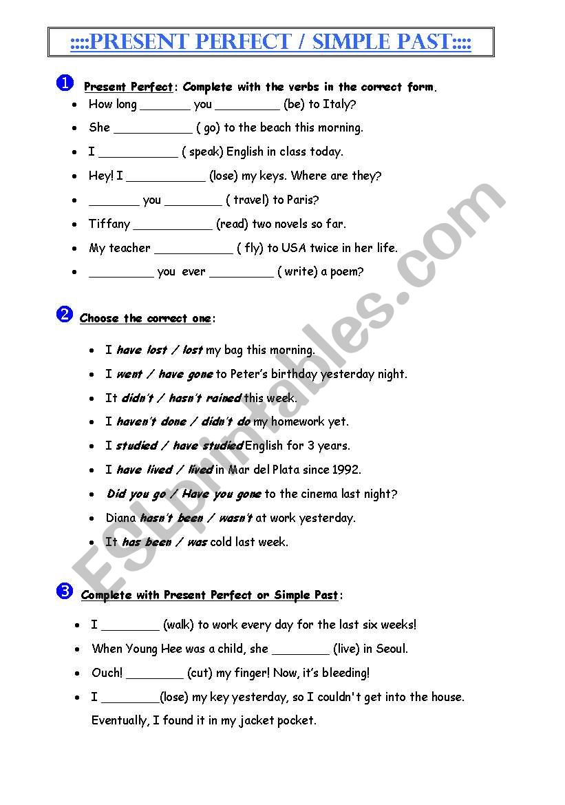 Present Perfect Versus Simple Past