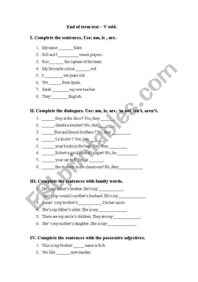 Present Simple and to be worksheet