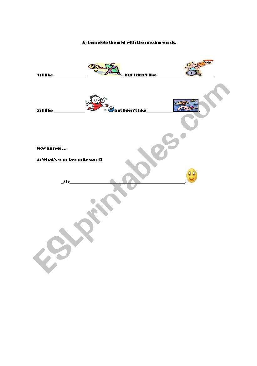 sports worksheet