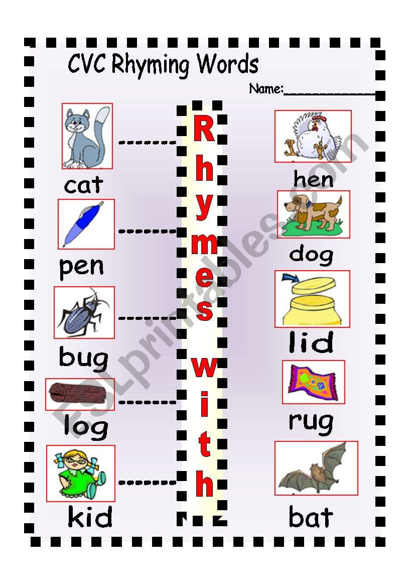 CVC Rhyming Words worksheet