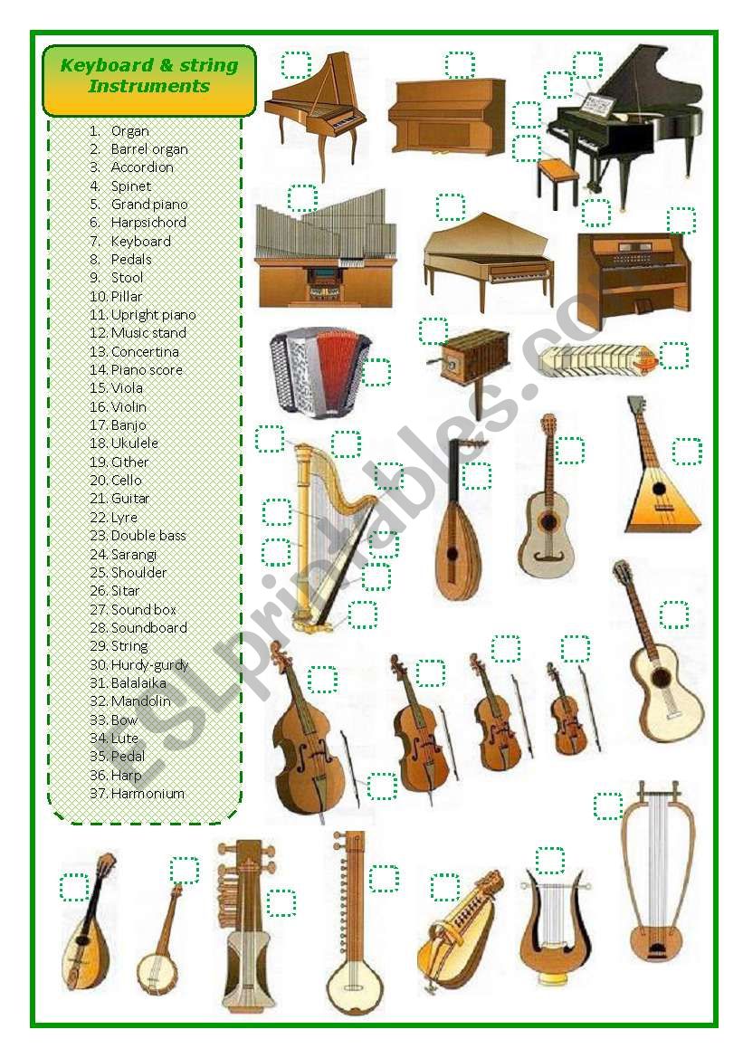 Keyboard and stringed musical instruments