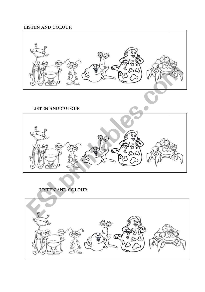 Family Members: monsters worksheet