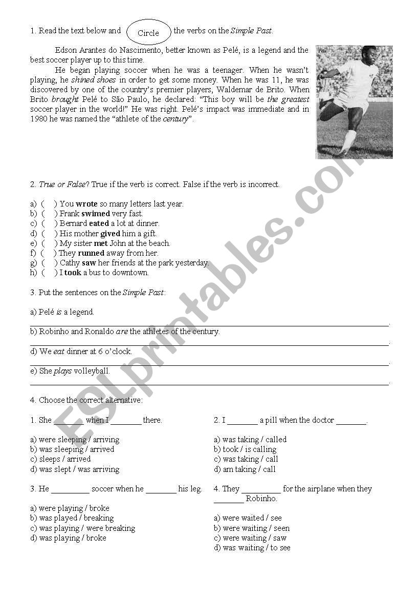 Simple Past Test worksheet