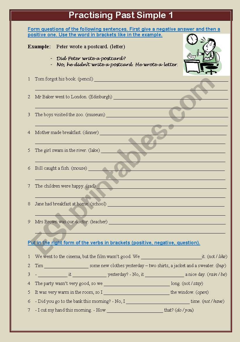 Practising past simple 1 worksheet