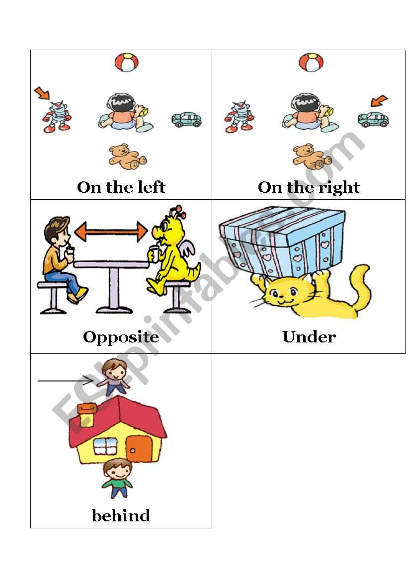 Prepositions Flashcards worksheet