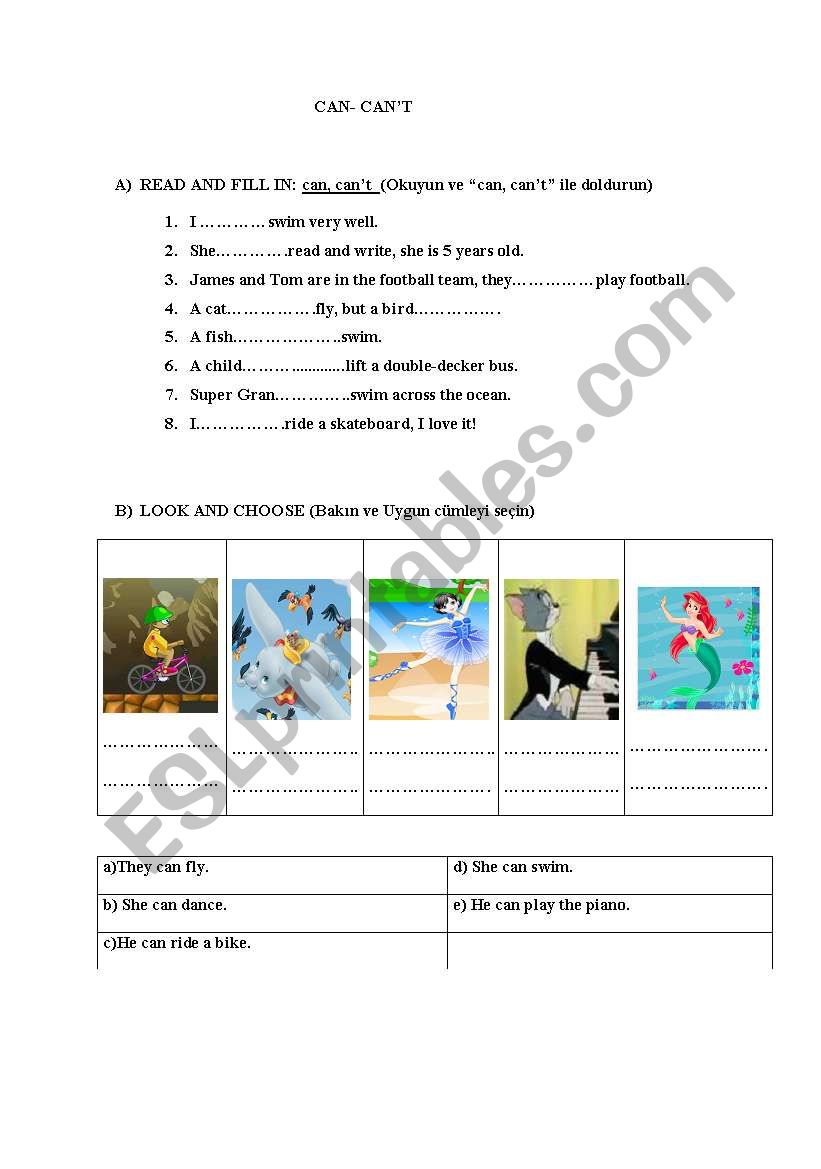 MODALS worksheet