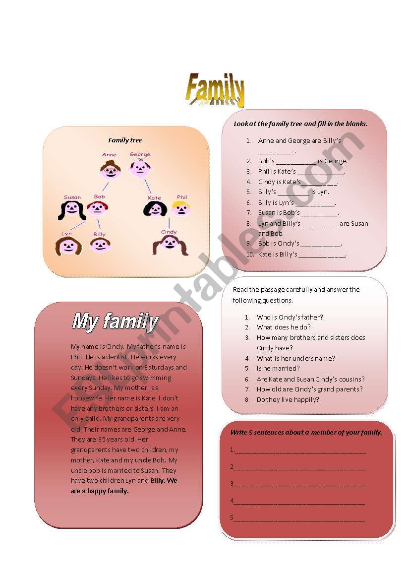 family worksheet