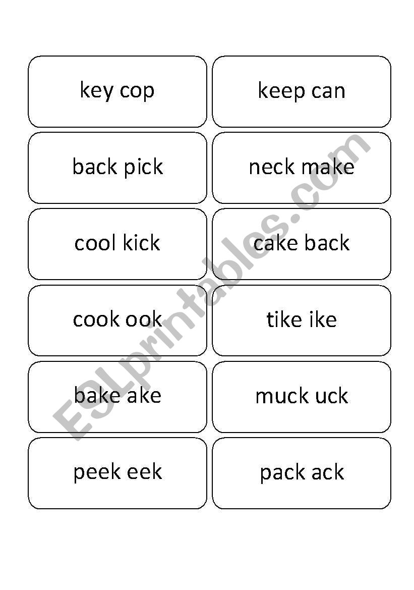 K and G Pronunciation Cards (48 Cards in all)