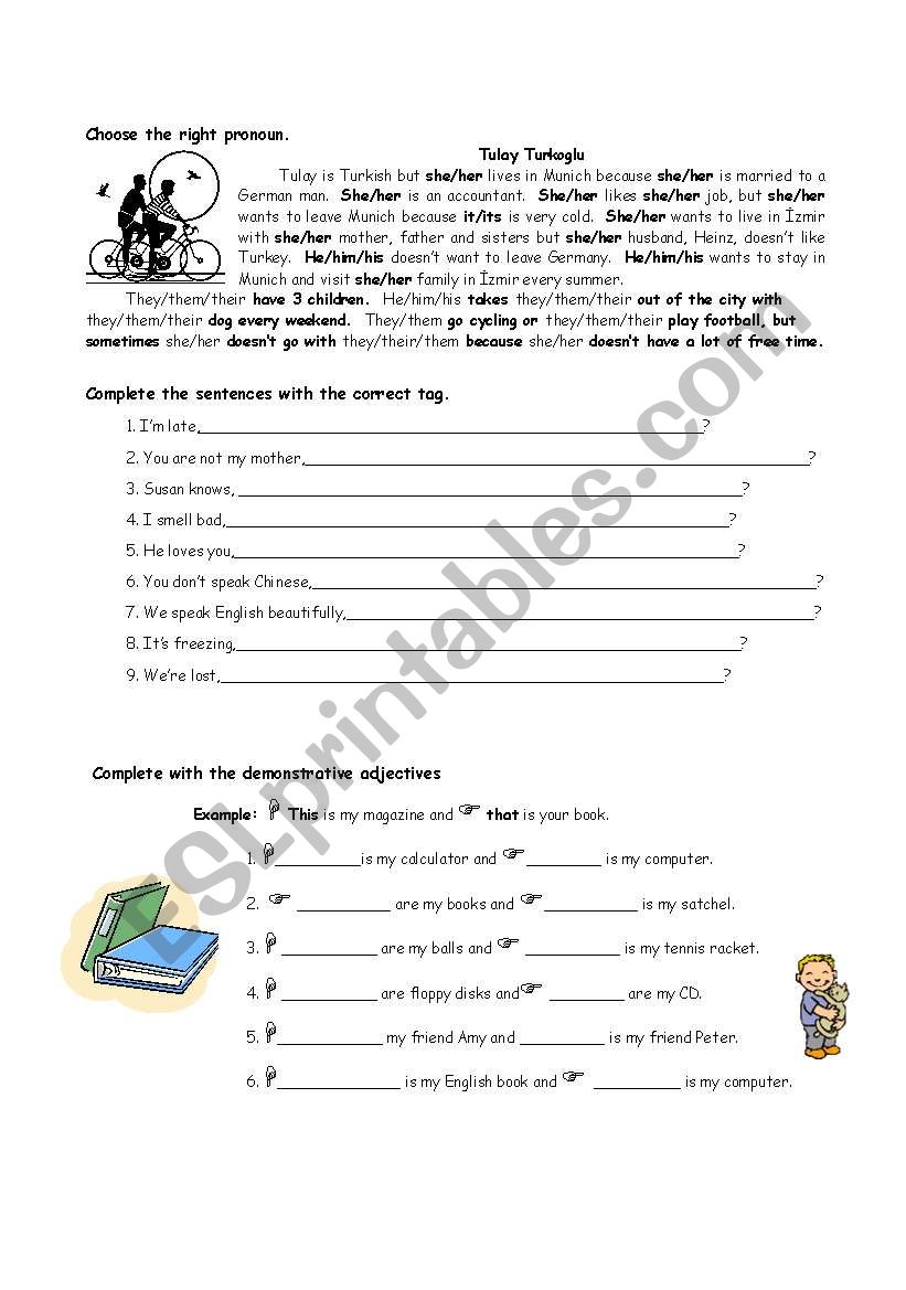 Demonstrative pronouns and Personal pronouns