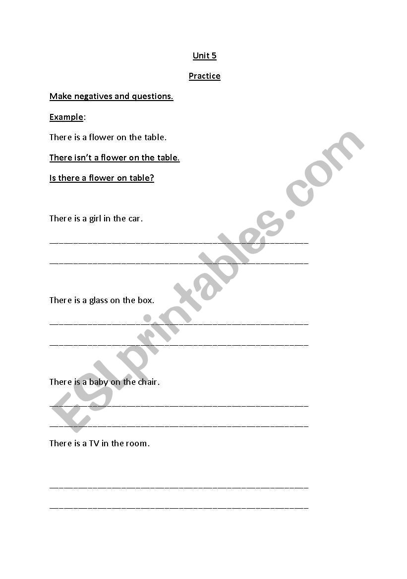 There is, There are worksheet