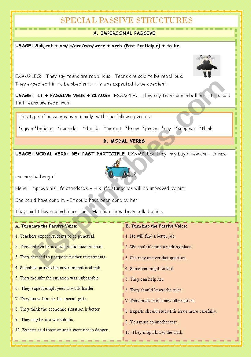 PASSIVE VOICE-SPECIAL STRUCTURES(WITH KEY)