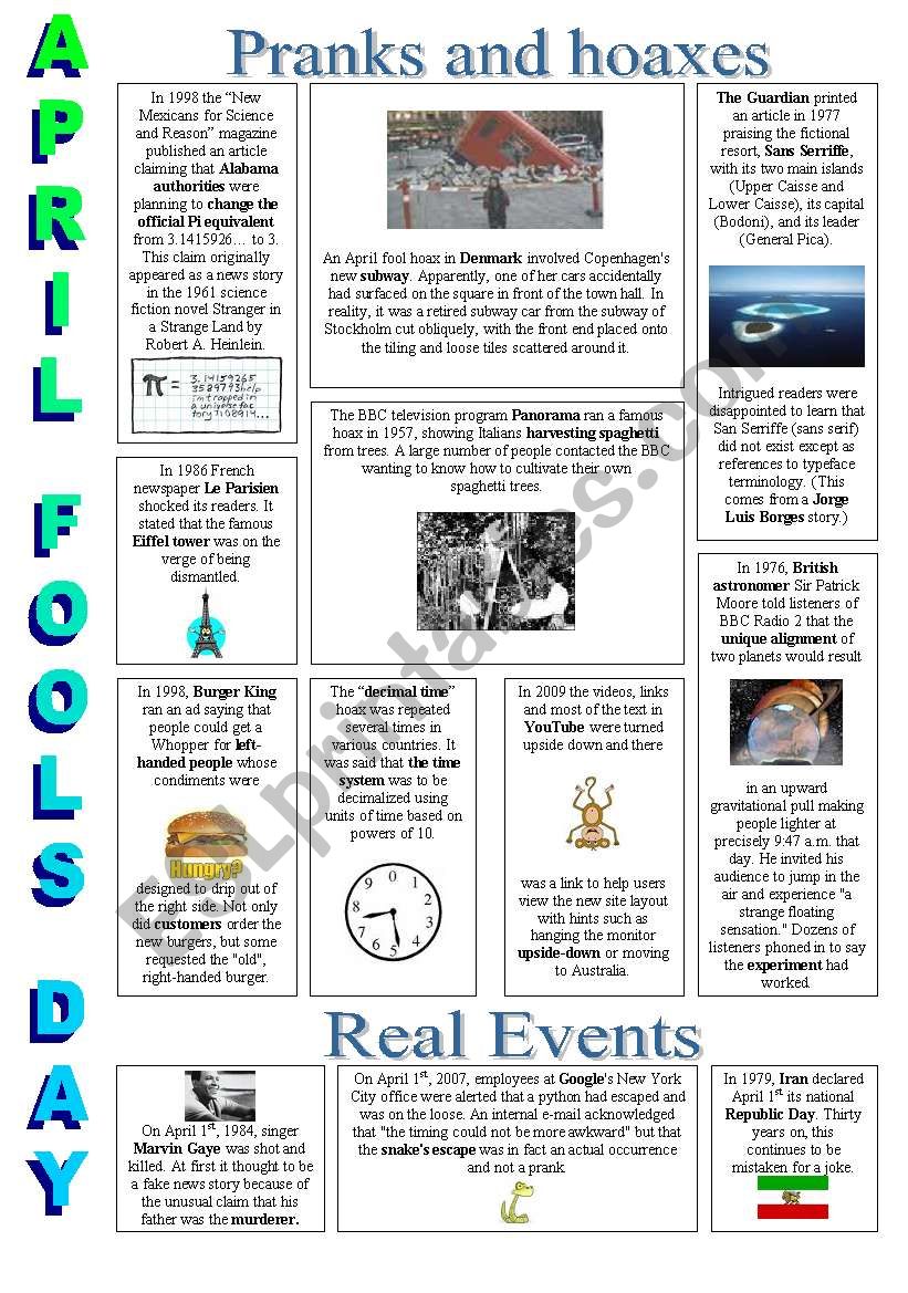 April Fools Day Pranks and Hoaxes