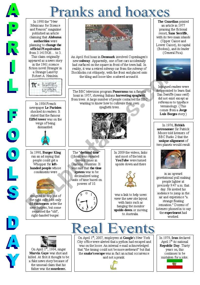 April Fools Day Pranks and Hoaxes