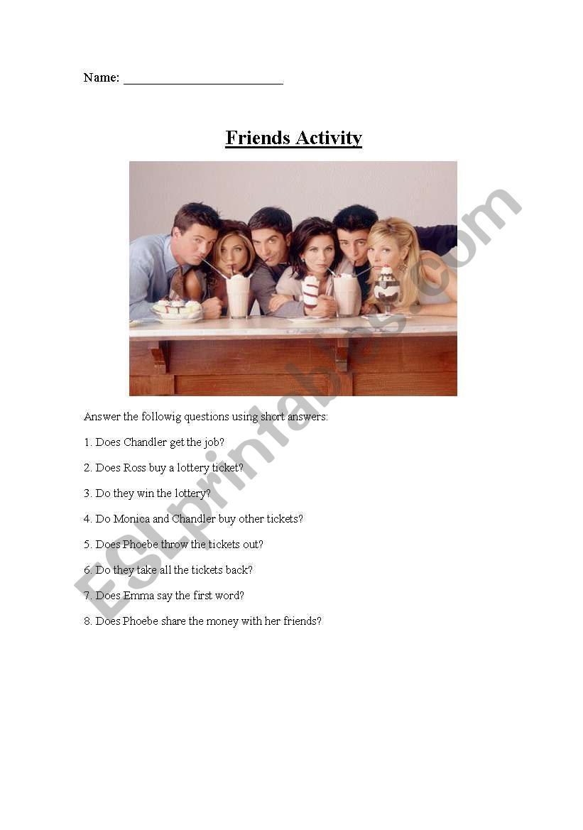 Friends  worksheet