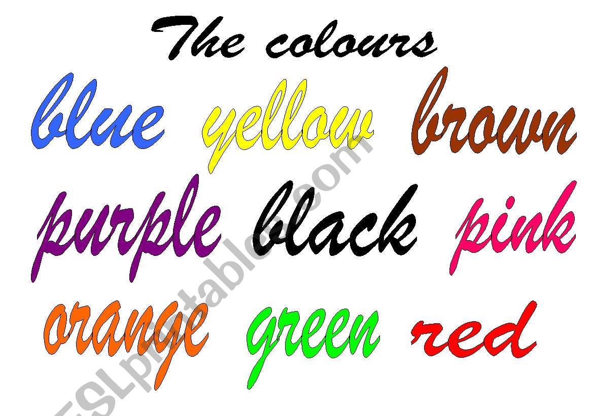 THE COLOURS worksheet