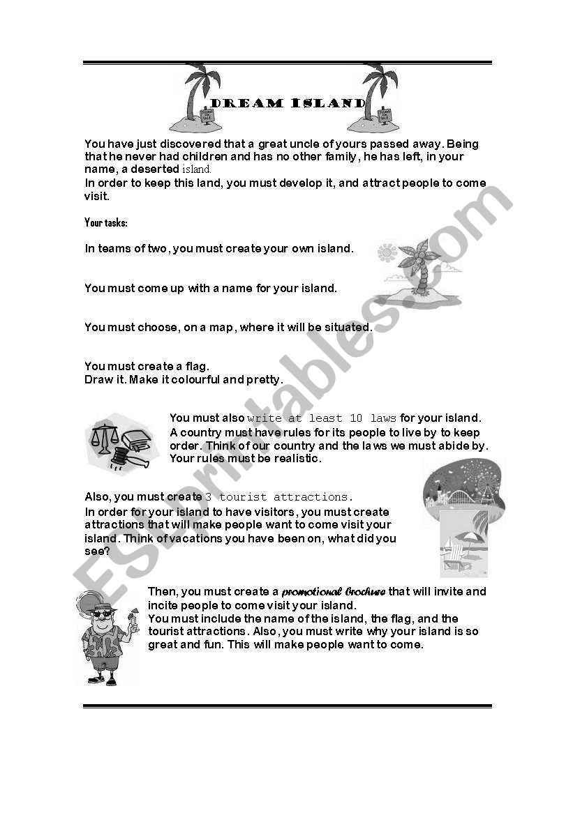 Dream Island worksheet