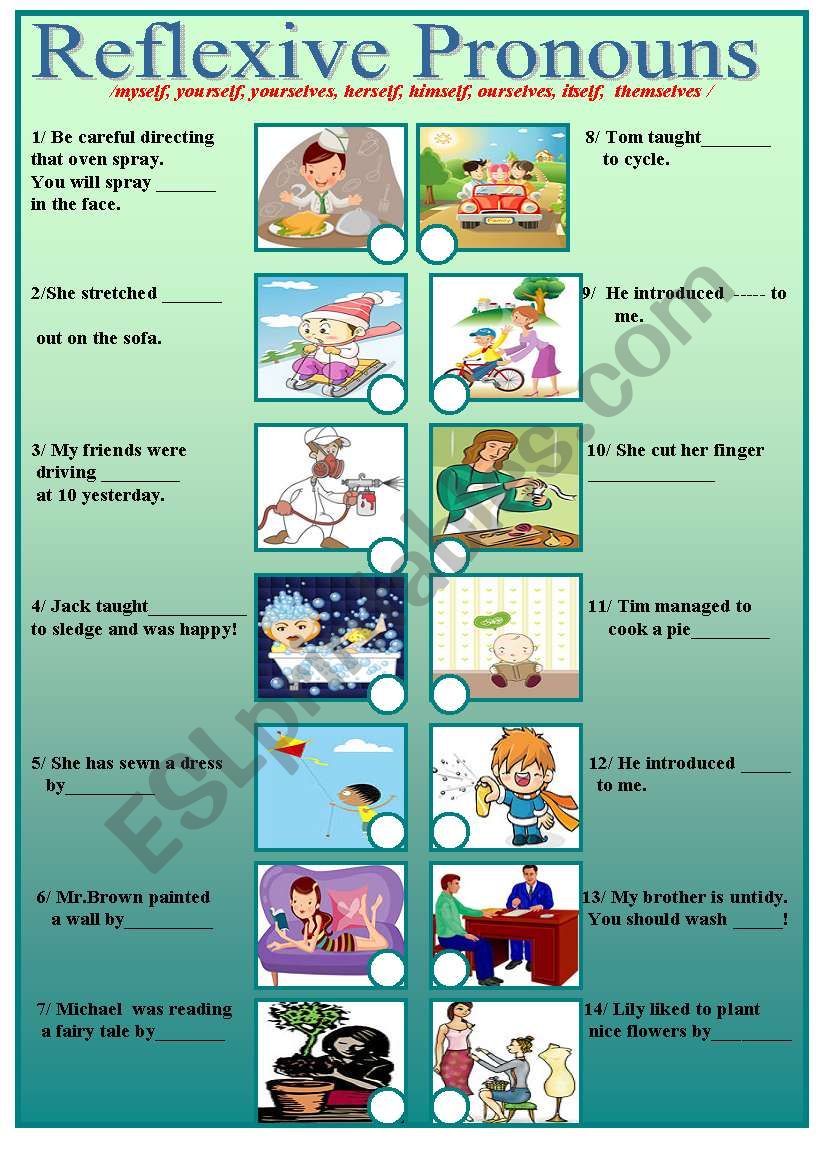 Reflexsive ppronuouns  worksheet