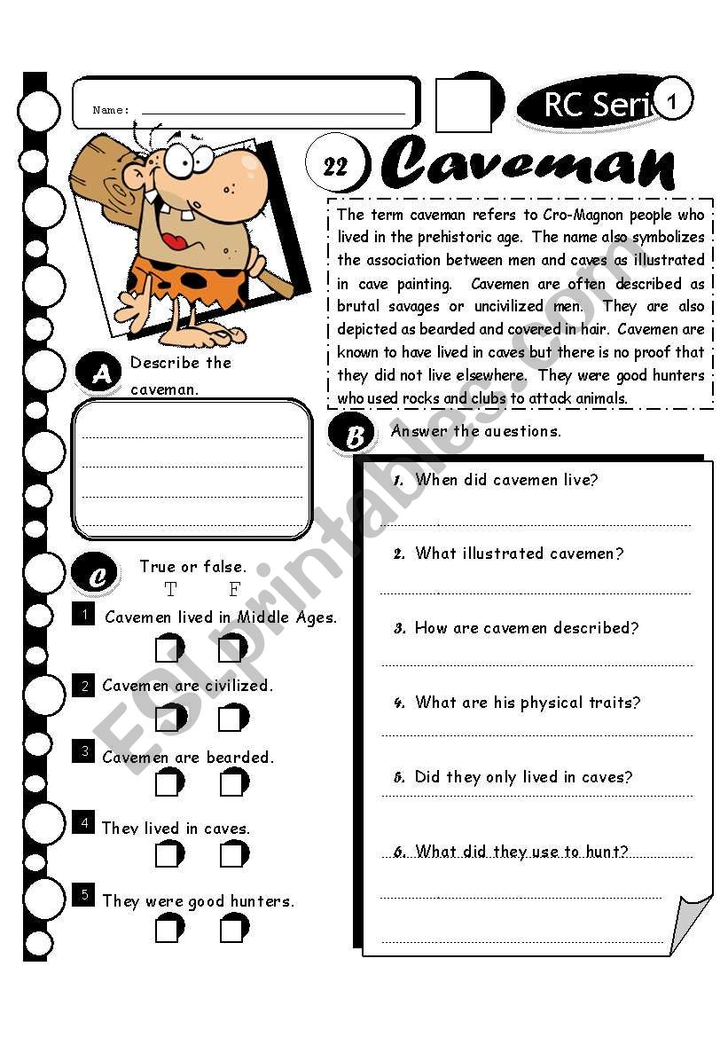 RC Series Level 1_32 Caveman worksheet
