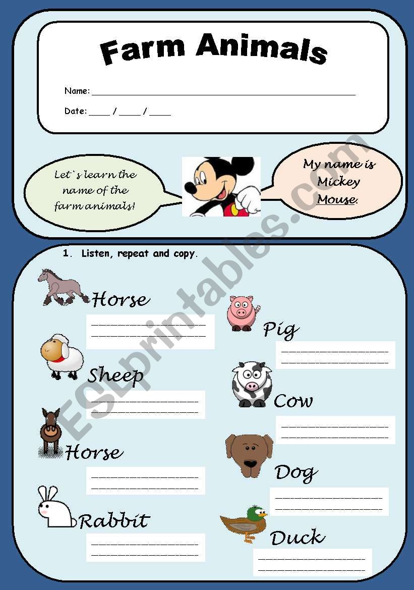 Farm Animals worksheet