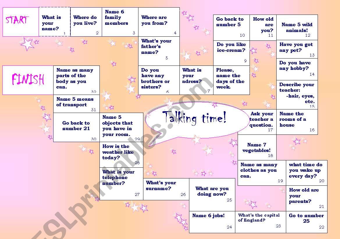 Talking time! worksheet