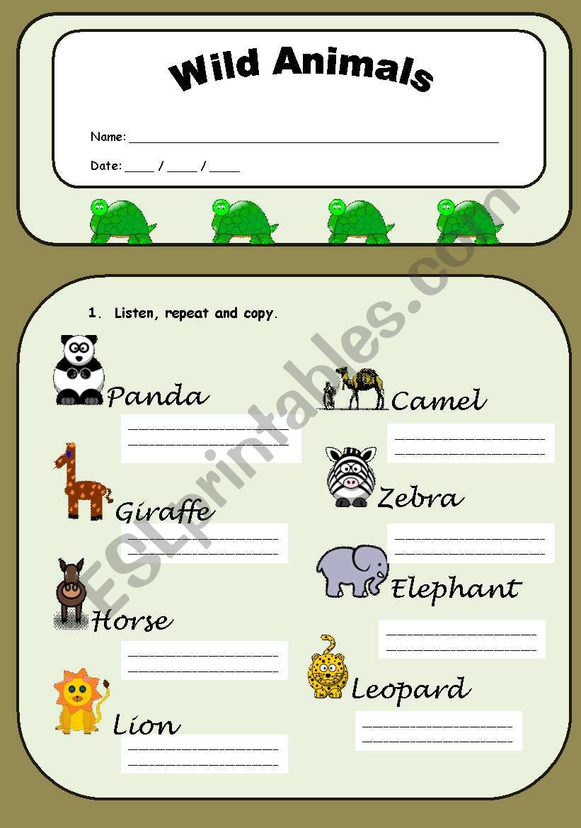 Wild Animals worksheet