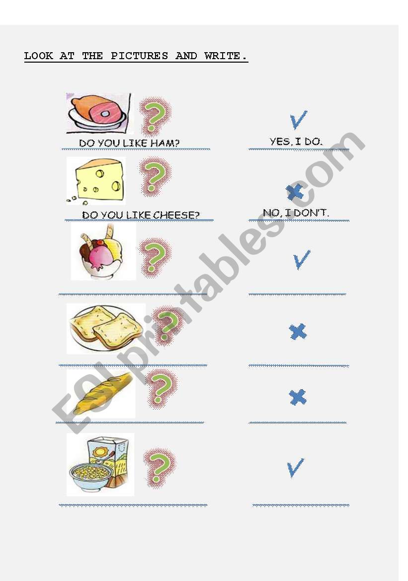 Do you like it? worksheet