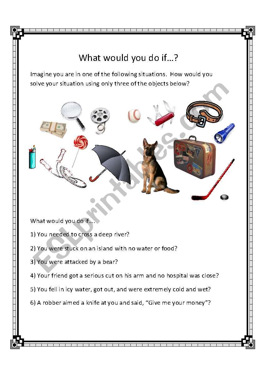 What would you do if... worksheet