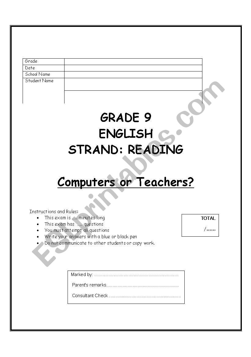 Can computers substitute teachers in the classroom? Complete test according to ADEC standards 2008-2009