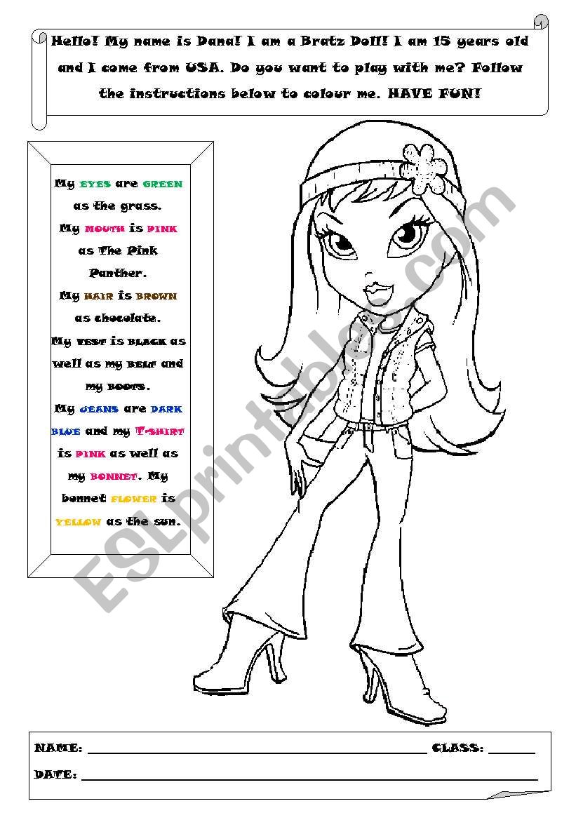 Colours & Clothes with Dana worksheet