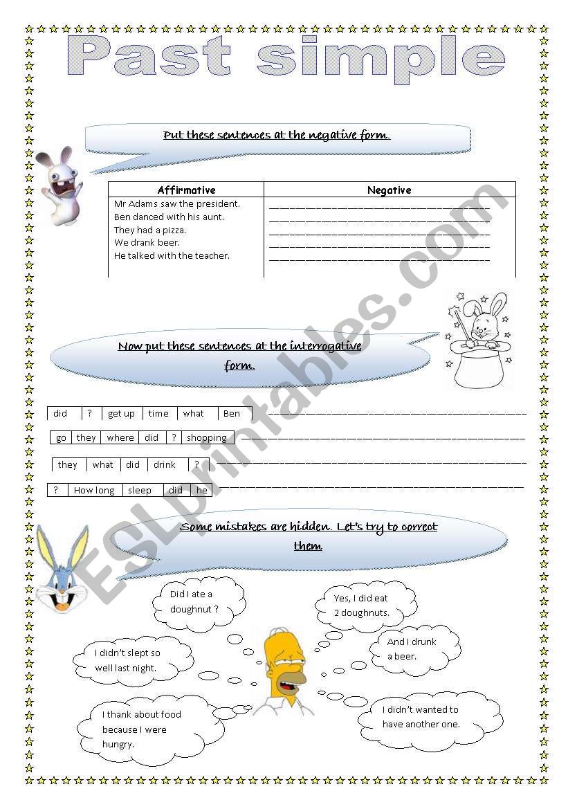 Past simple worksheet