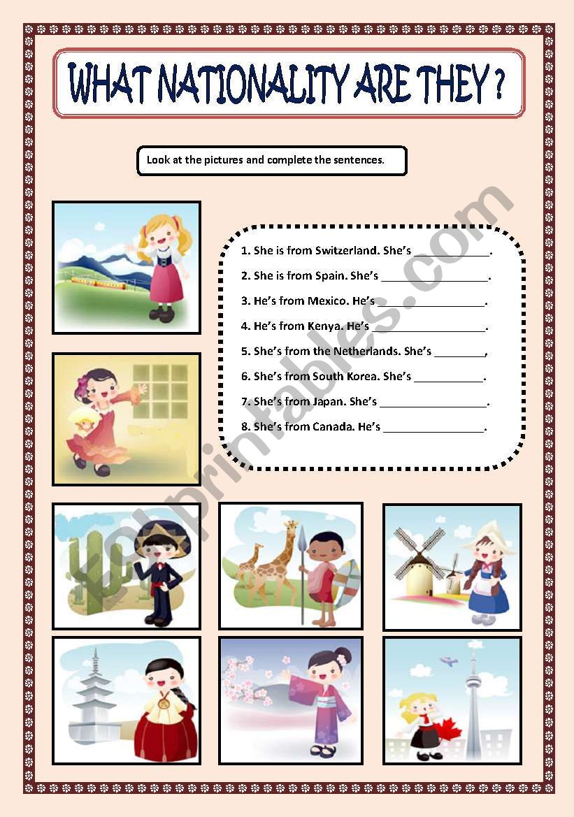 WHAT NATIONALITY ARE THEY? -2 worksheet