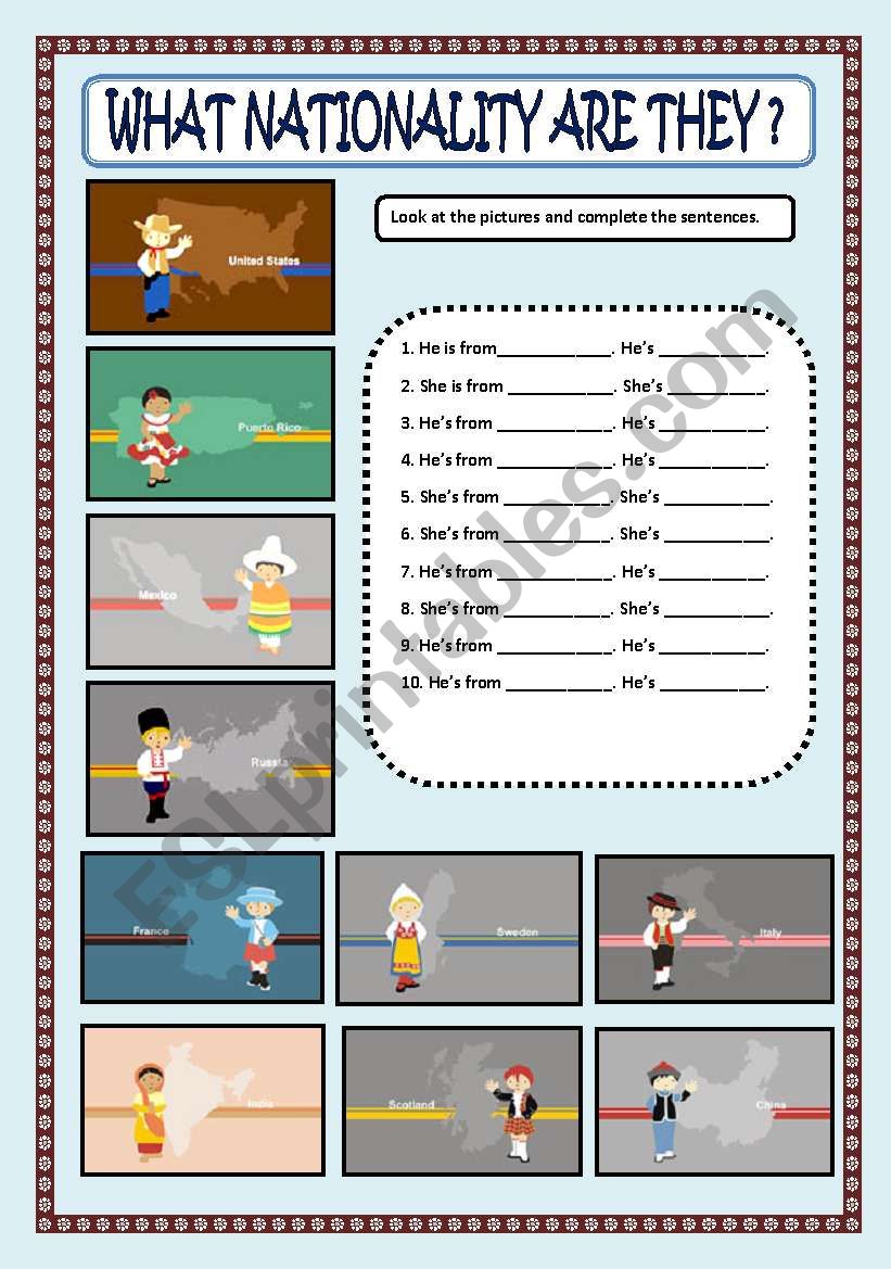 WHAT NATIONALITY ARE THEY? -3 worksheet