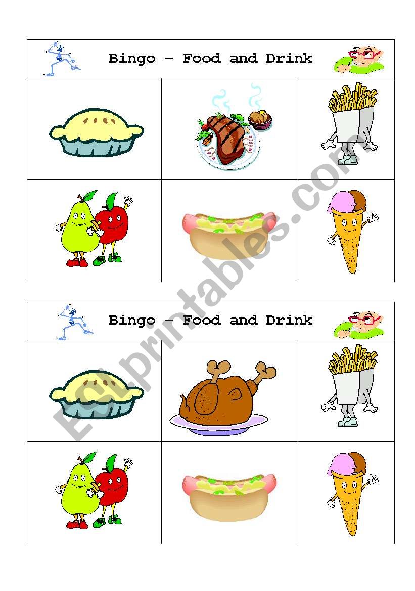 Bingo Food 2 worksheet