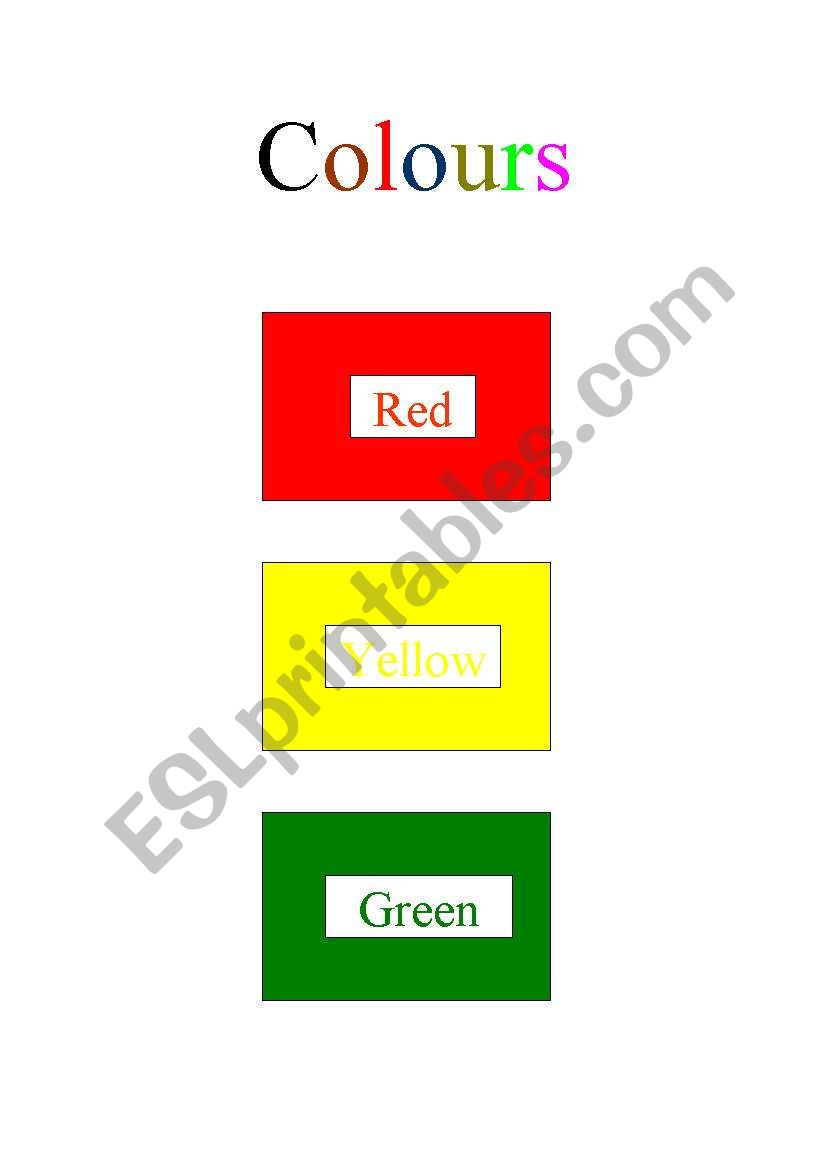 Colours worksheet