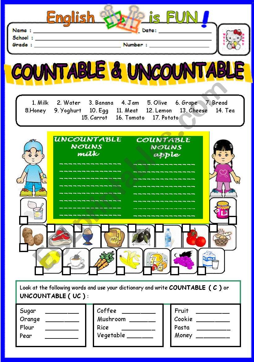 Countable & Un countable Nouns