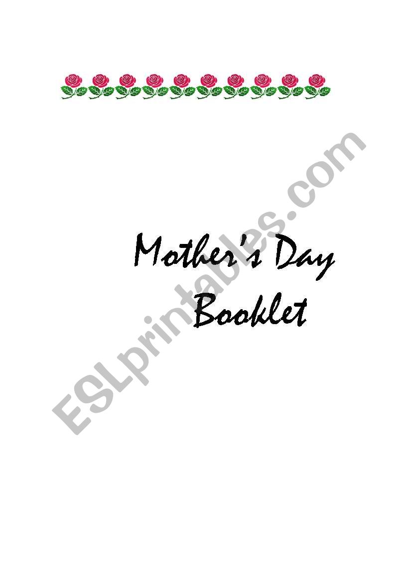 Mothers Day Booklet worksheet