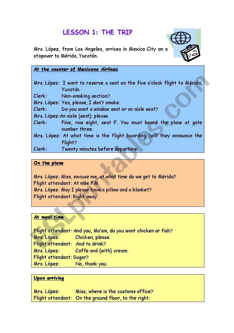 Bussiness travelling worksheet