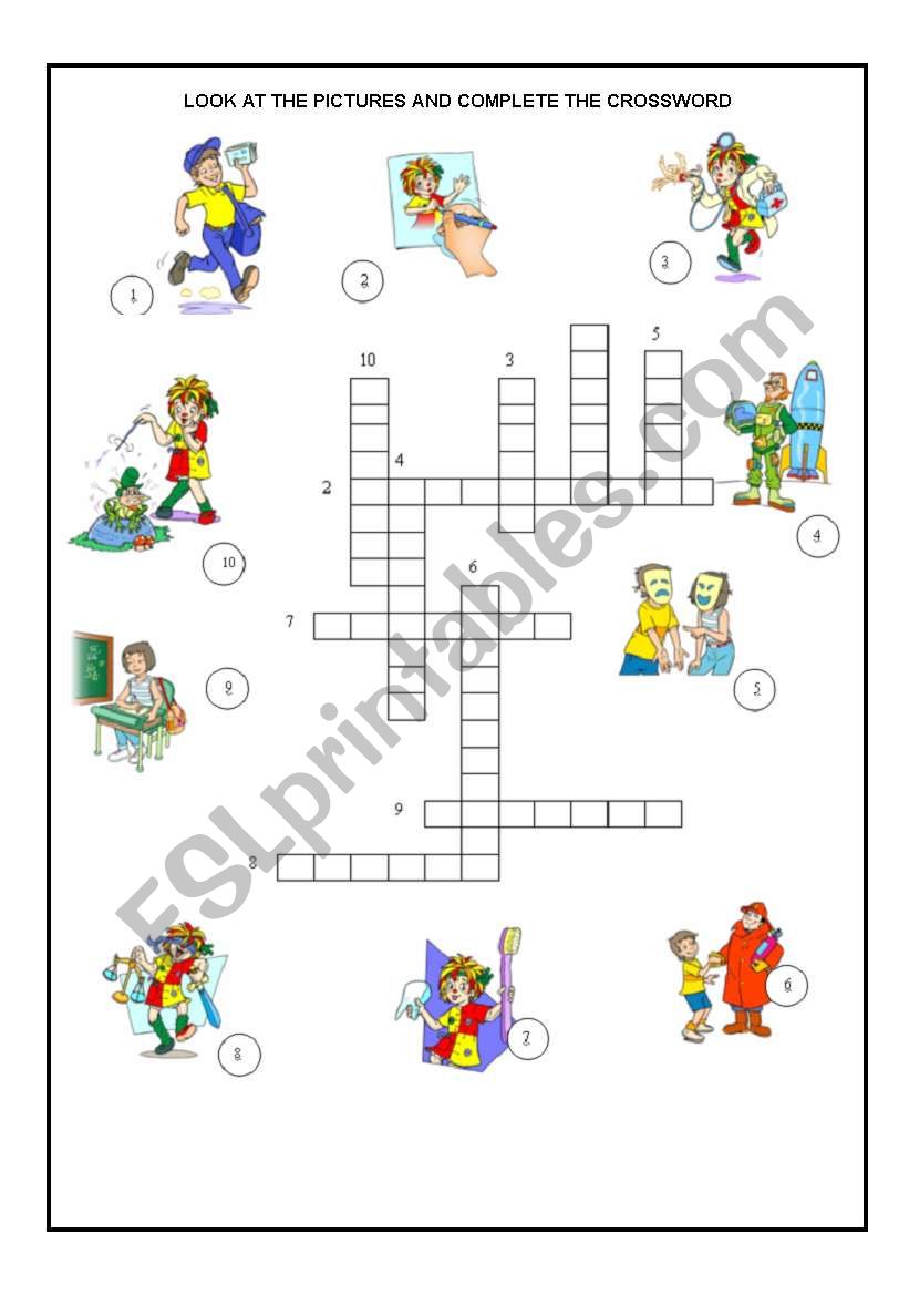 jobs crossword worksheet