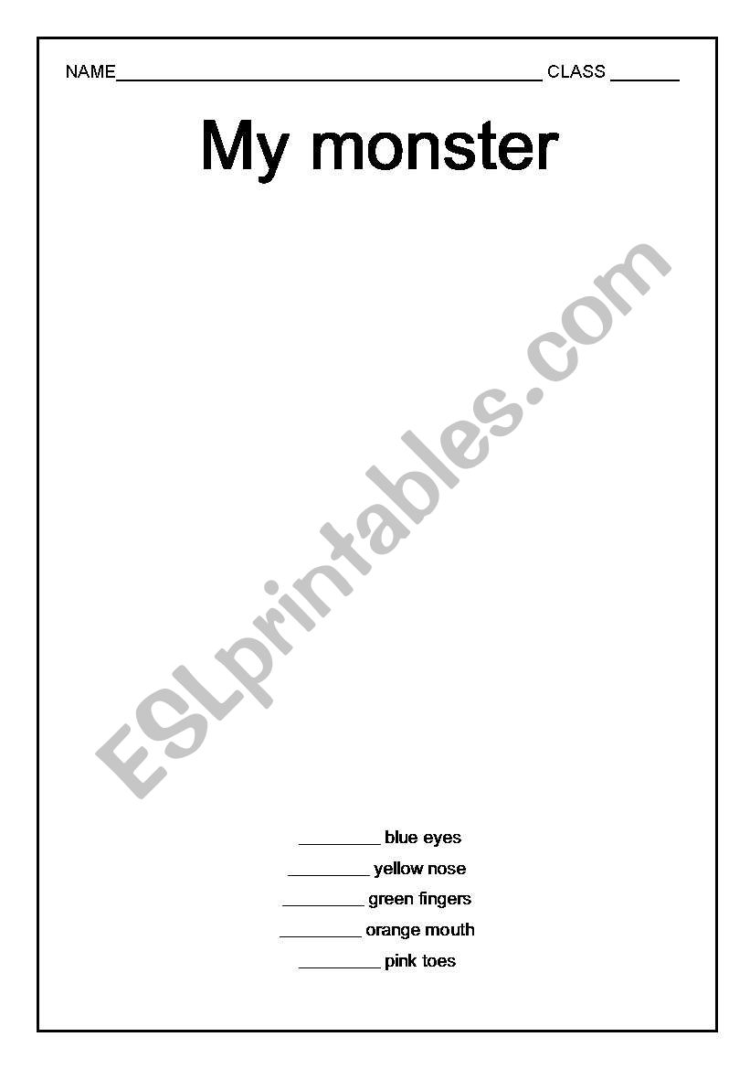 MY MONSTER worksheet