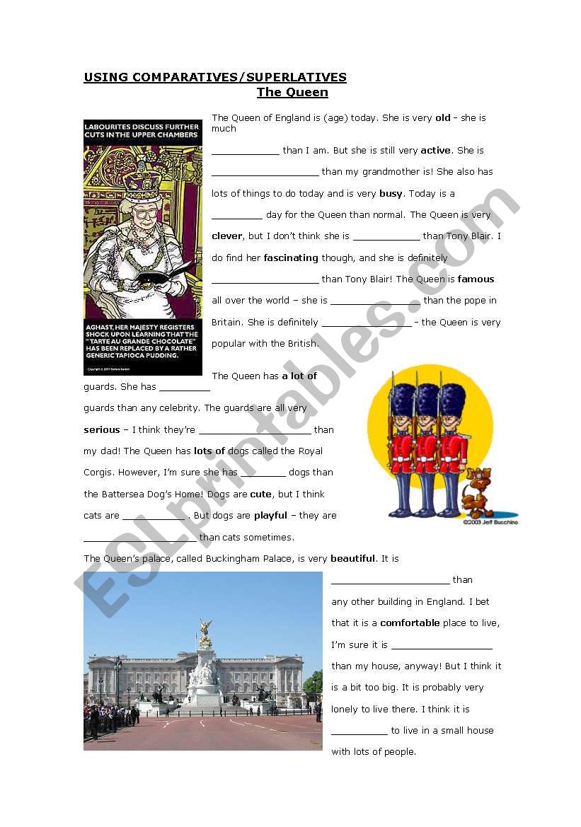 THE QUEEN OF ENGLAND worksheet