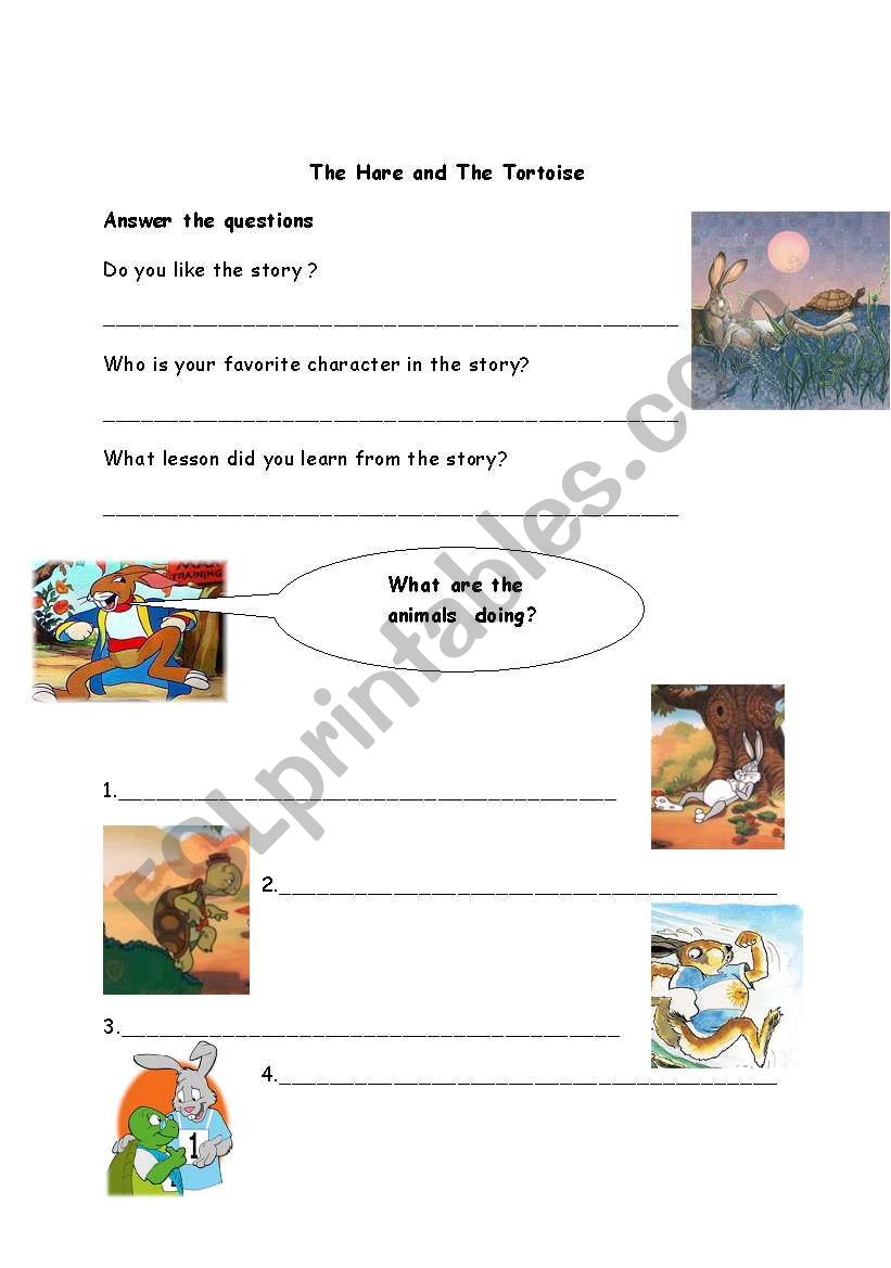 The Hare and The Tortoise worksheet