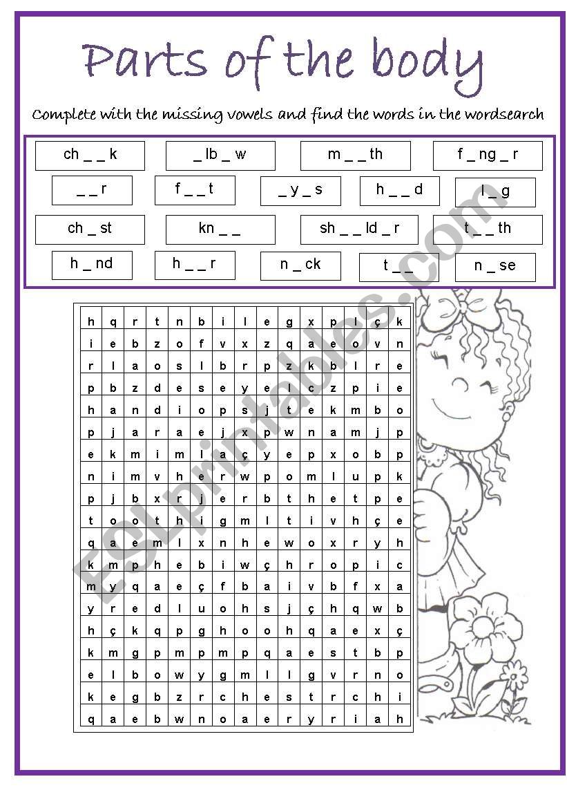 Parts of the body worksheet