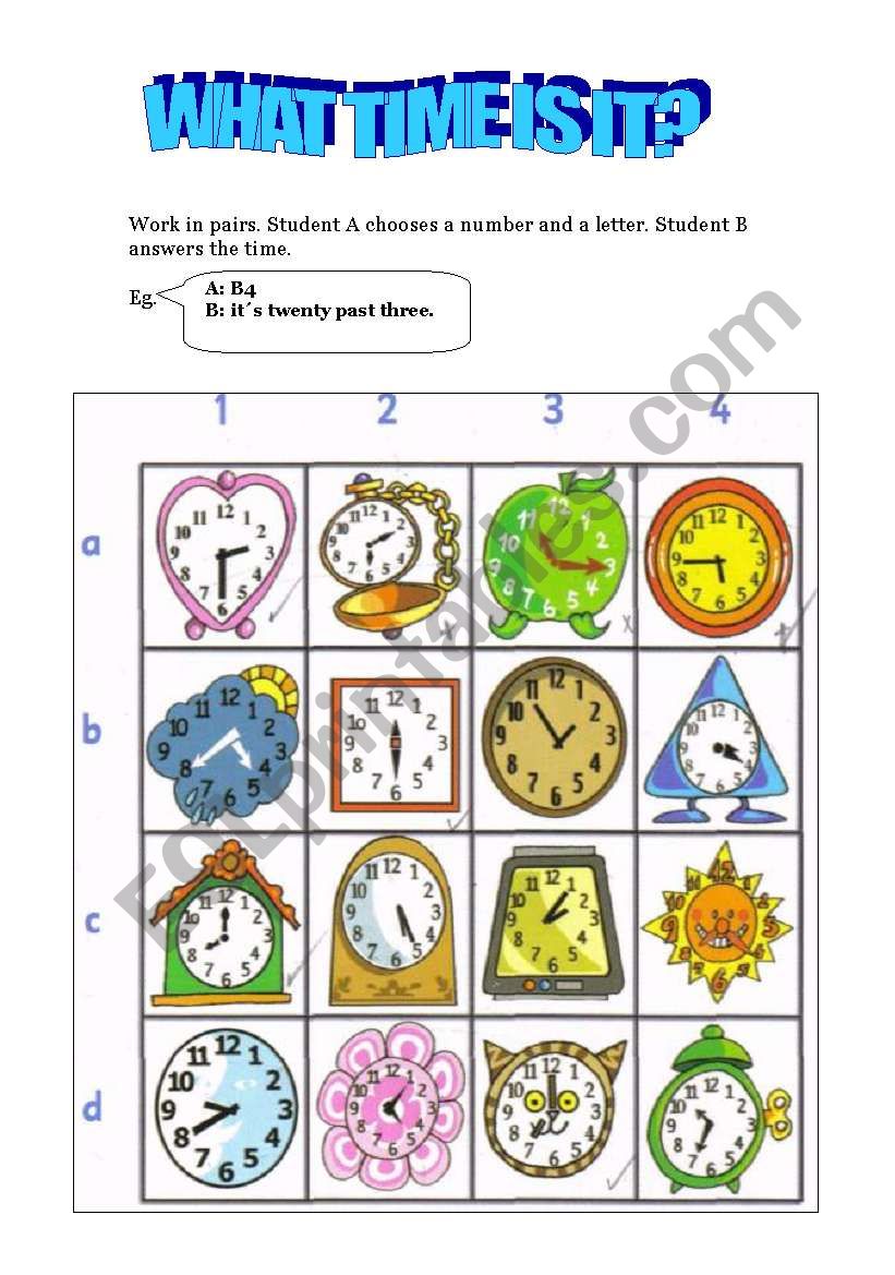 THE TIME worksheet