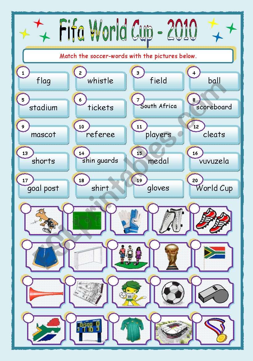 Fifa World Cup Matching ws worksheet