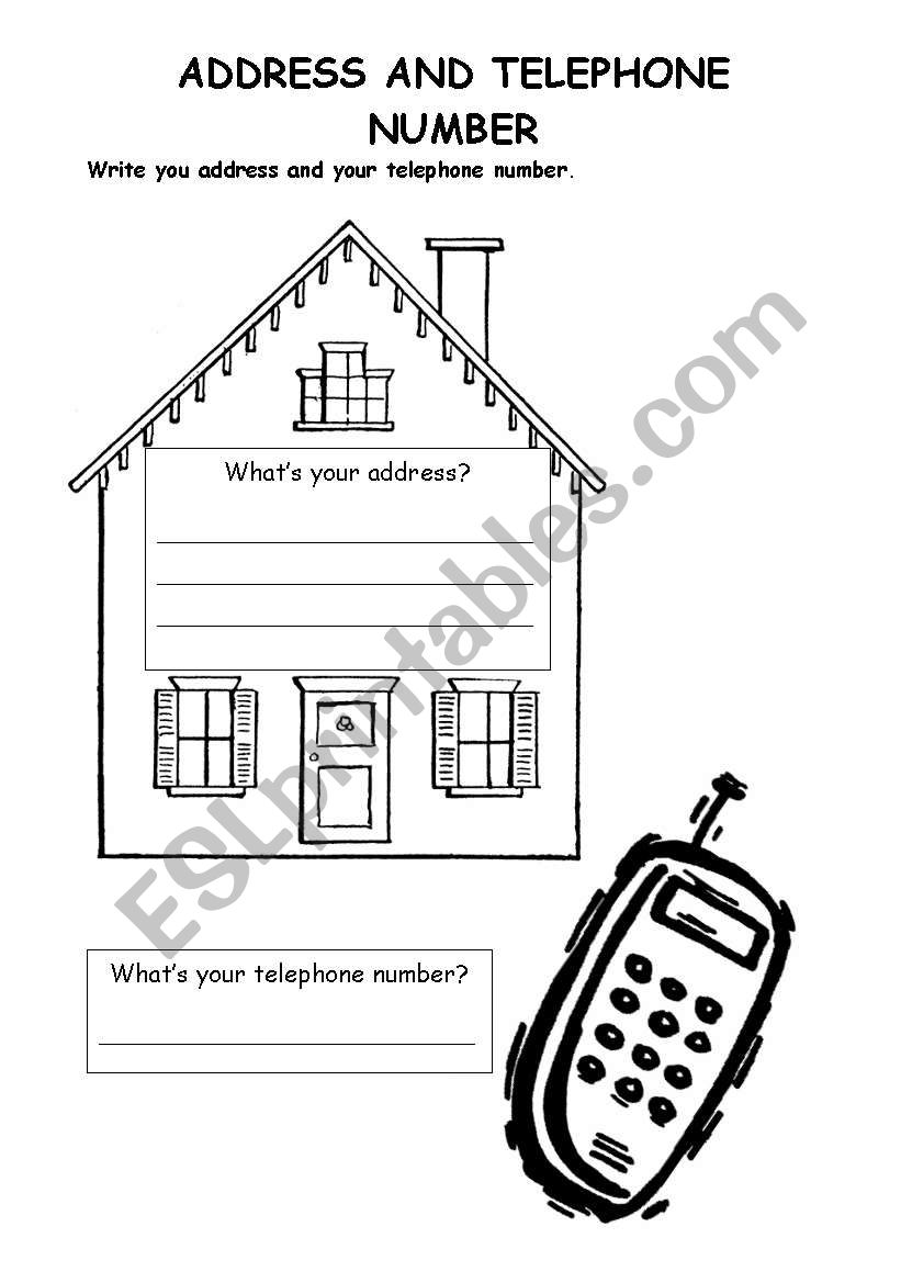 Whats your address? worksheet