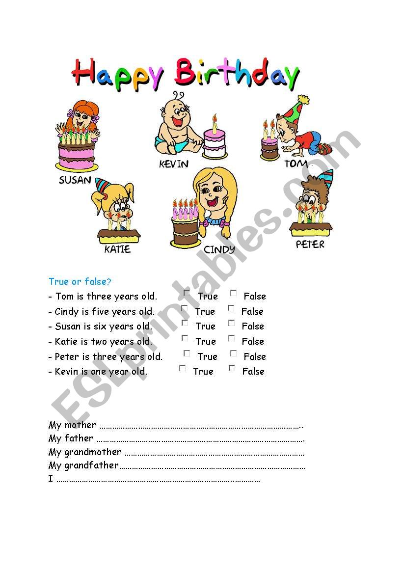 age worksheet