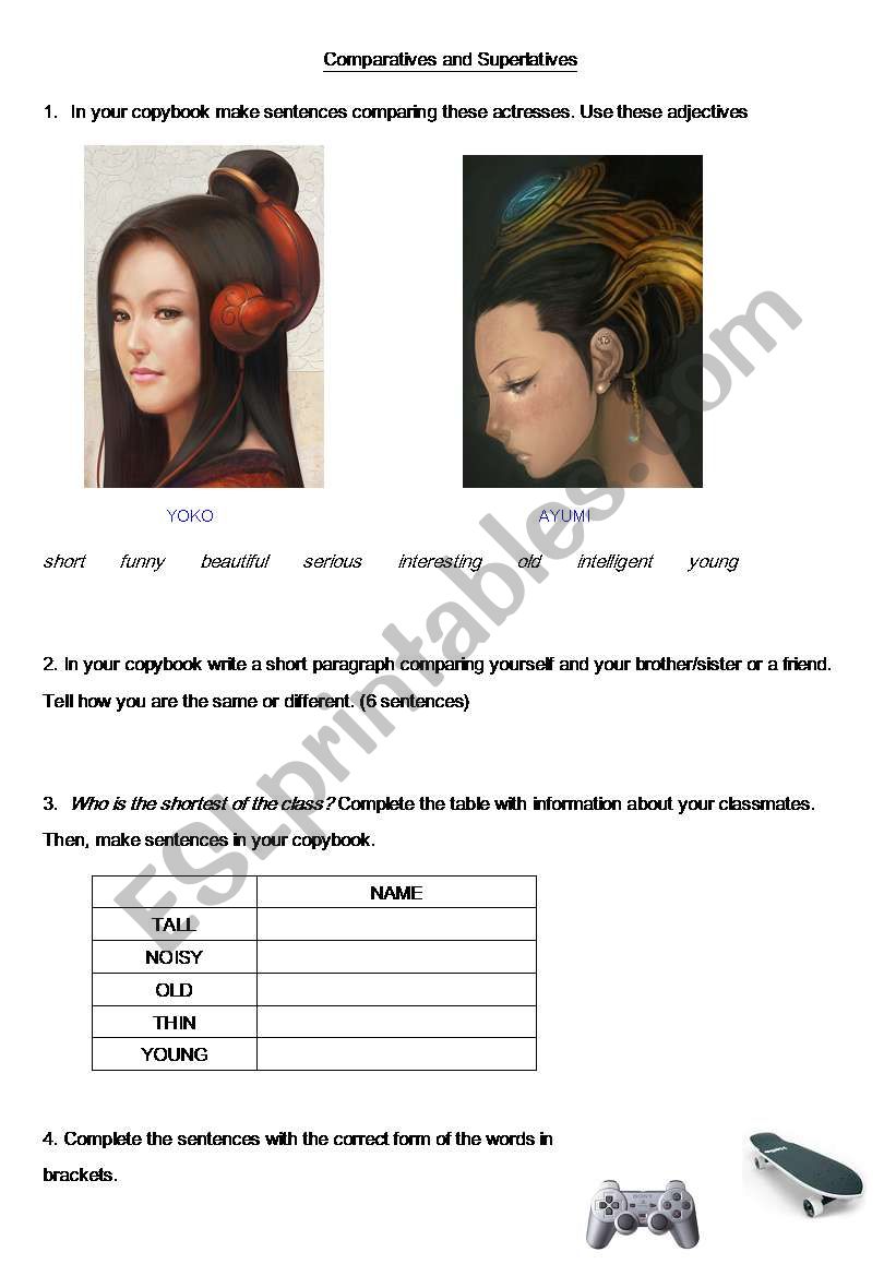 comparatives and superlatives worksheet
