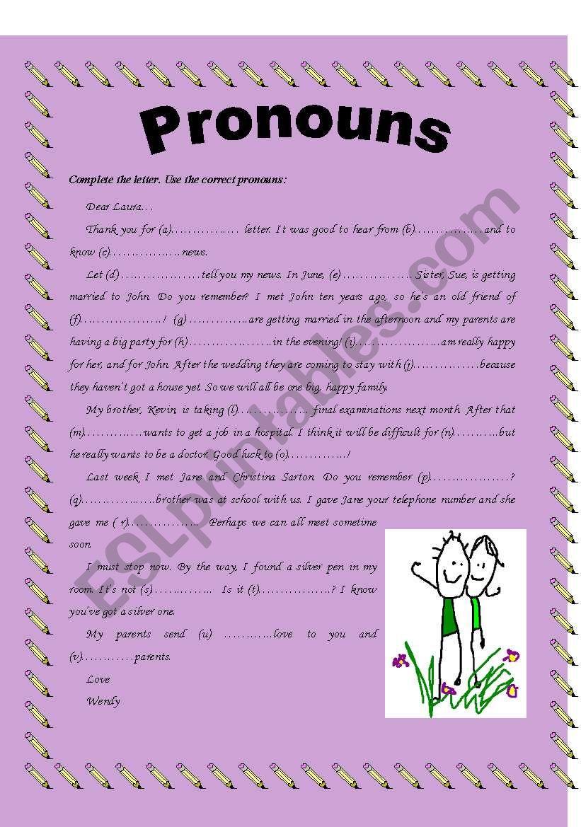 Pronouns worksheet