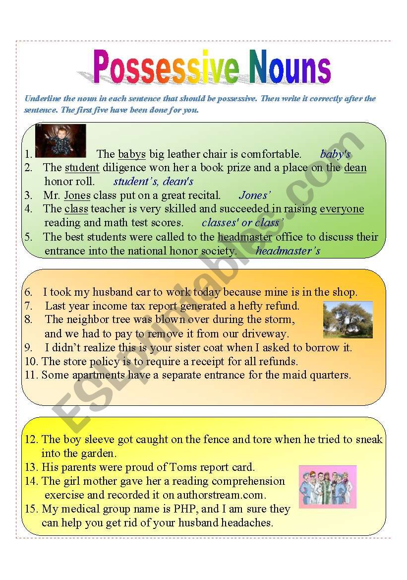 Possessive Nouns worksheet